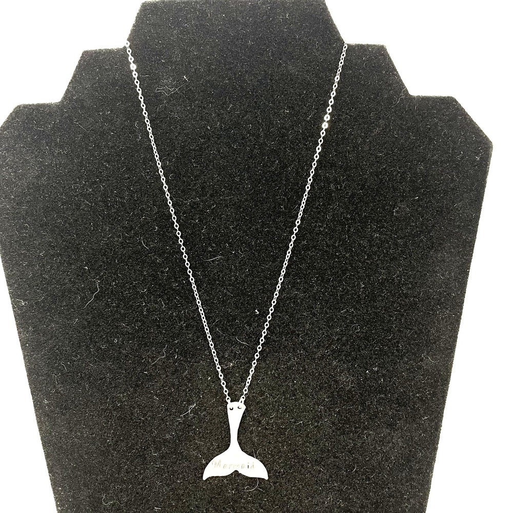 Mermaid Fish Tail Necklace‎ 925 Sterling Silver Handcrafted Handmade 9 Inches